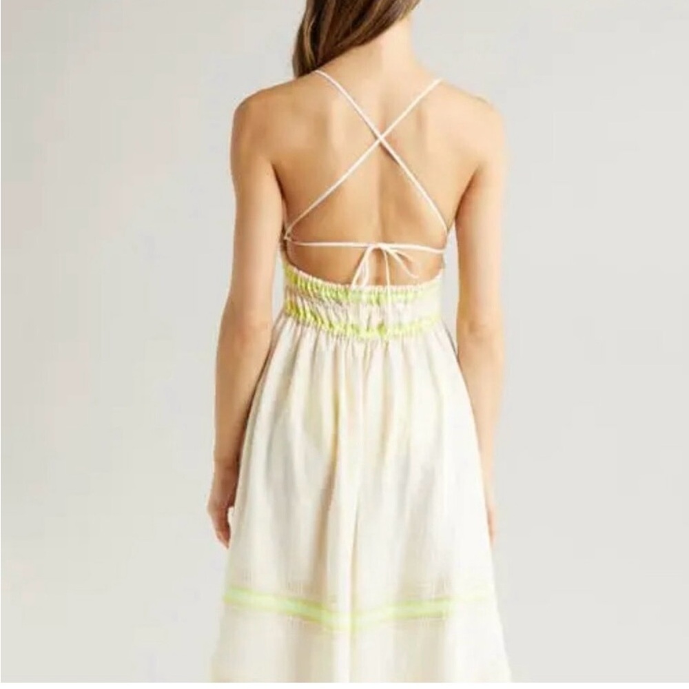 LEMLEM Gete hand spun woven halter maxi sun/cover Dress in lomi keylime - Picture 2 of 16